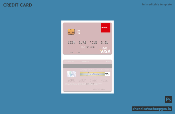 Beispielvorschau für eine Visa-Debitkarte der Thailand Calyon Bank